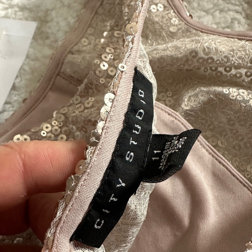 Crop top sequined rose gold - Picture 3 of 3